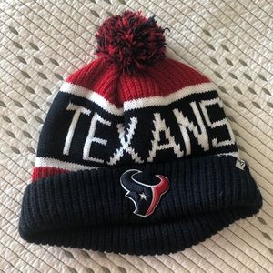 Houston Texans Knit Pom/Puff Hat, Embroidered Logo
